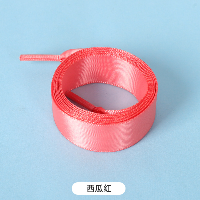 Picture of Silk shoelaces flat lace satin webbing sports small white shoes shoelaces color silk shoelaces 2cm wholesale