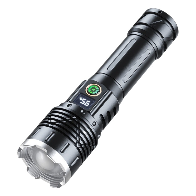 New Dual Light Source Strong Light Flashlight Aluminum Alloy Ultra-Bright Long-Range Household Multi-Functional Outdoor Zoom Portable Flashlight