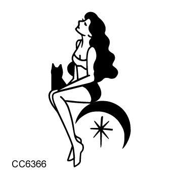 Picture of Cross-border supply waterproof dark tattoo stickers bad girl tattoo stickers fun hand-painted lines black and white tattoo