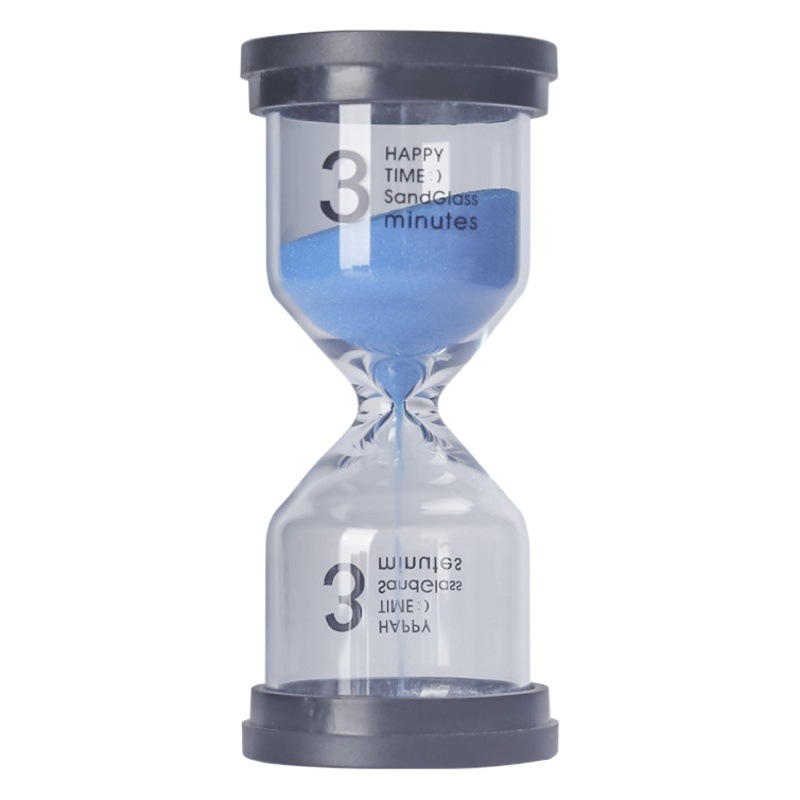 Children's 1/3/5 Minutes Black Cover Hourglass Kindergarten Gift Brushing Teeth Small Hourglass Timer Creative Decorative Ornaments