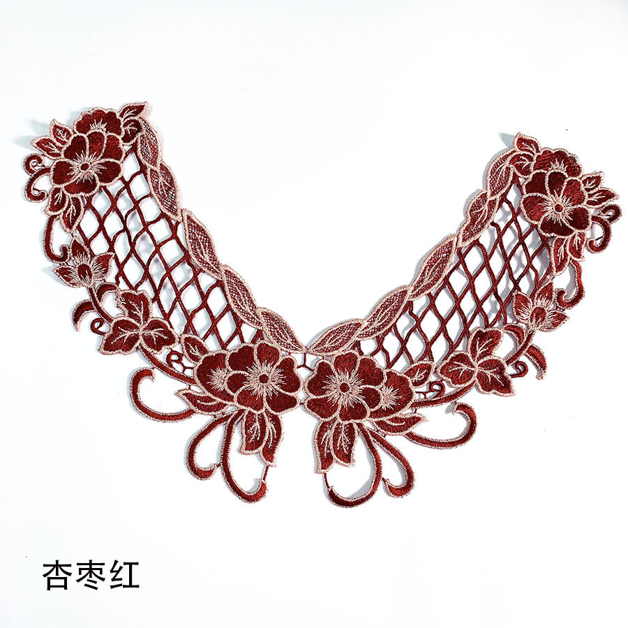 Good things clothing accessories hem cuff lace embroidery thin thread lace applique cloth stickers ethnic style two-color collar flower