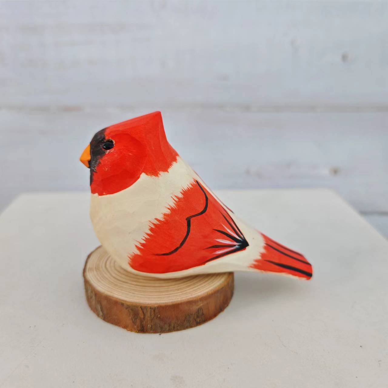 Picture of Bird Wood Carved Ornaments Cute Children's Toys Birthday Gift Hand Carved Colored Healing Desktop Ornaments Animals