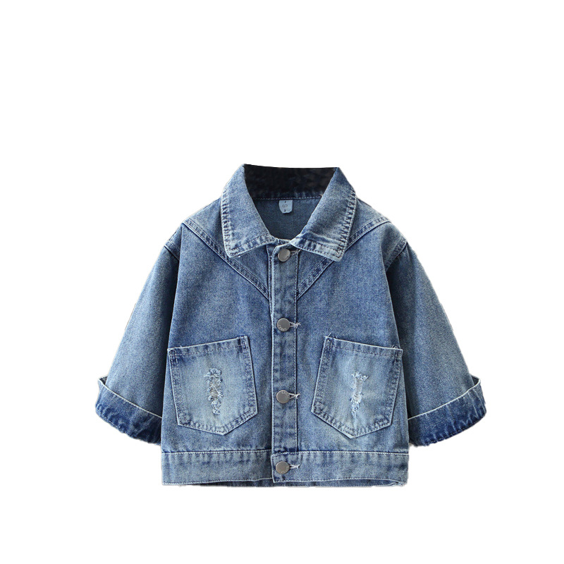 Picture of Girl's Bow Denim Jacket 2024 Autumn New Children's All-match Jacket Girl's Casual Korean Top