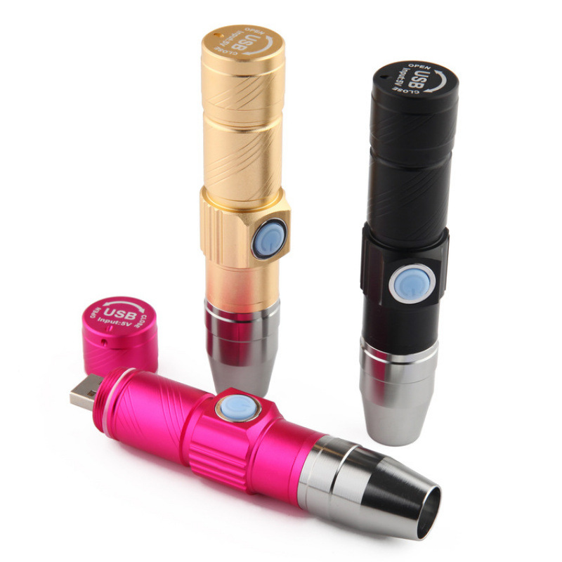Picture of 365Nm Purple Flashlight Facial Mask Cosmetics USB Rechargeable Fluorescent Agent Flashlight to Detect External Rays