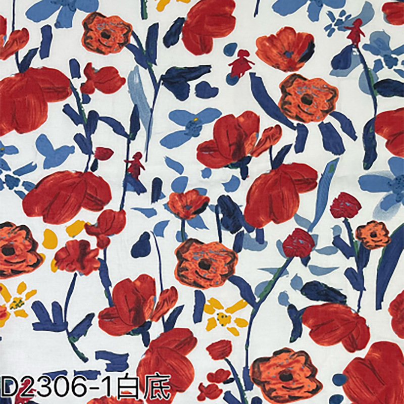 Cotton Poplin Monet Oil Painting Flower Printed Fabric Children's Shirt Anti-Mosquito Pants Cloth Bag Pure Cotton Printed Fabric