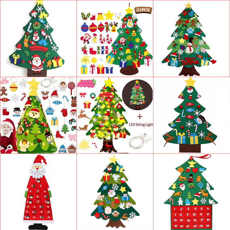 Felt Christmas tree cross-border wholesale three-dimensional felt Christmas tree children's puzzle DIY non-woven felt Christmas tree
