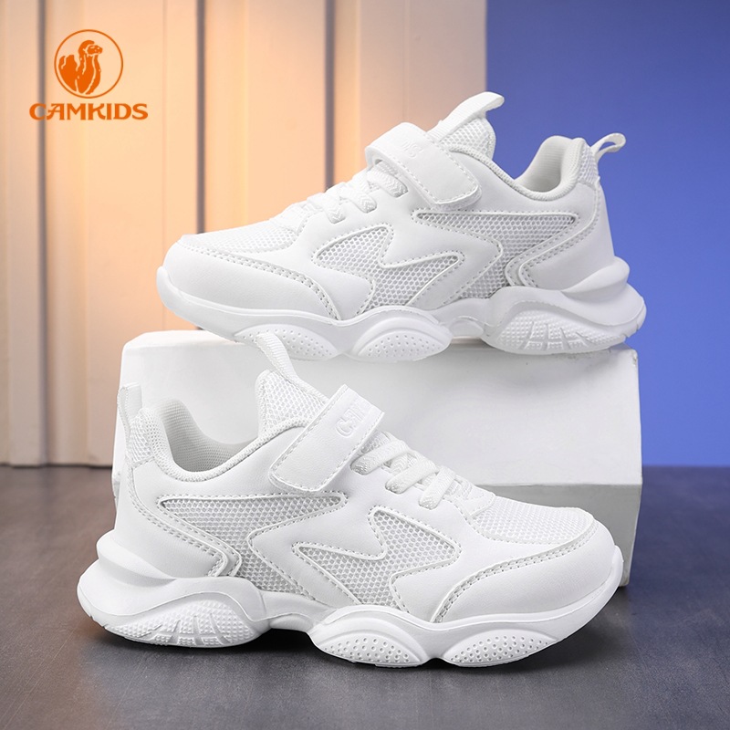 PLUScamkids boys' shoes, children's white shoes, girls' shoes, kindergarten mesh shoes, student sports meet performance sneakers