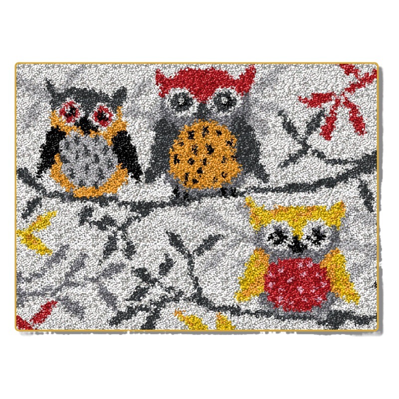 Handmade diy bird long seat mat door mat wool embroidery section embroidery carpet embroidery mat color printing material package Amazon