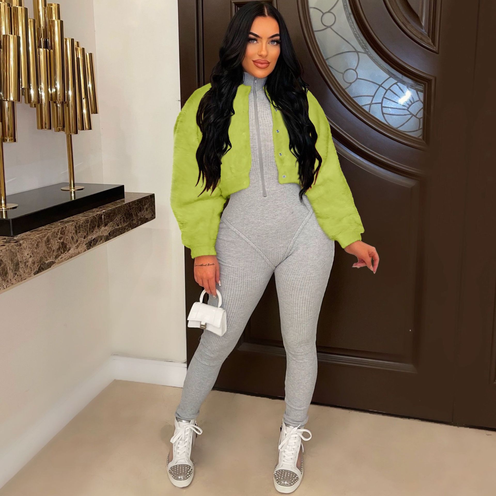 Picture of Amazon Hot Selling European and American Autumn and Winter Women's Casual Fashion Loose Faux Fur Short Jacket Imitation Rabbit Fur Jacket