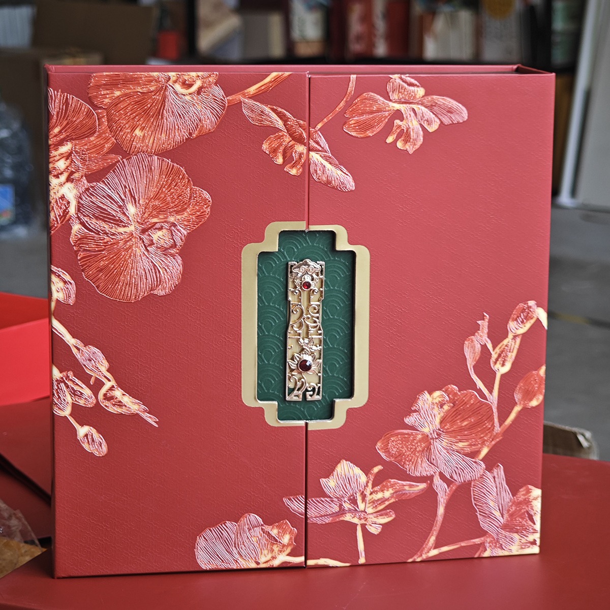 2025 New High-End Mooncake Gift Box Chinoiserie Shunjuan Double Door Teacher's Day Mid-Autumn Festival Gift Packaging Box Empty Box