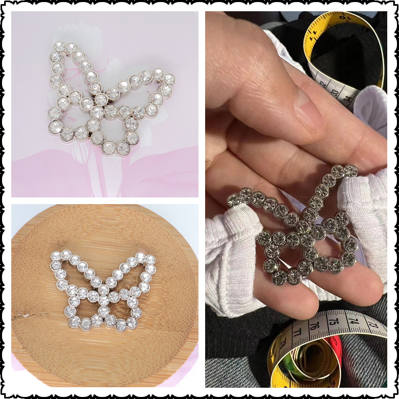 New women's clothing neckline alloy hollow diamond butterfly wear buckle clothing link buckle collar neckline butterfly buckle