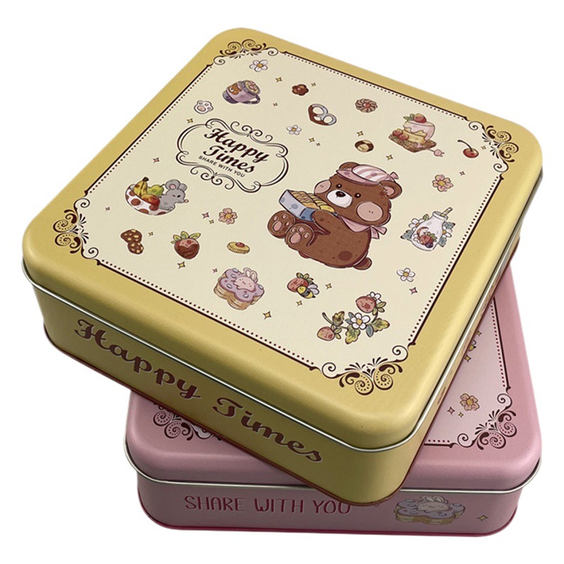 Dongguan Miku 170 Square Box Bonnie Rabbit Spot Wholesale Candy Cookie Box Square Tinplate Box