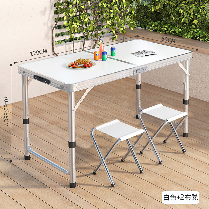 Picture of Outdoor Table Portable Aluminum Alloy Foldable Dining Table Folding Table and Chair Picnic Small Table Stall Table Round Square Tube Table