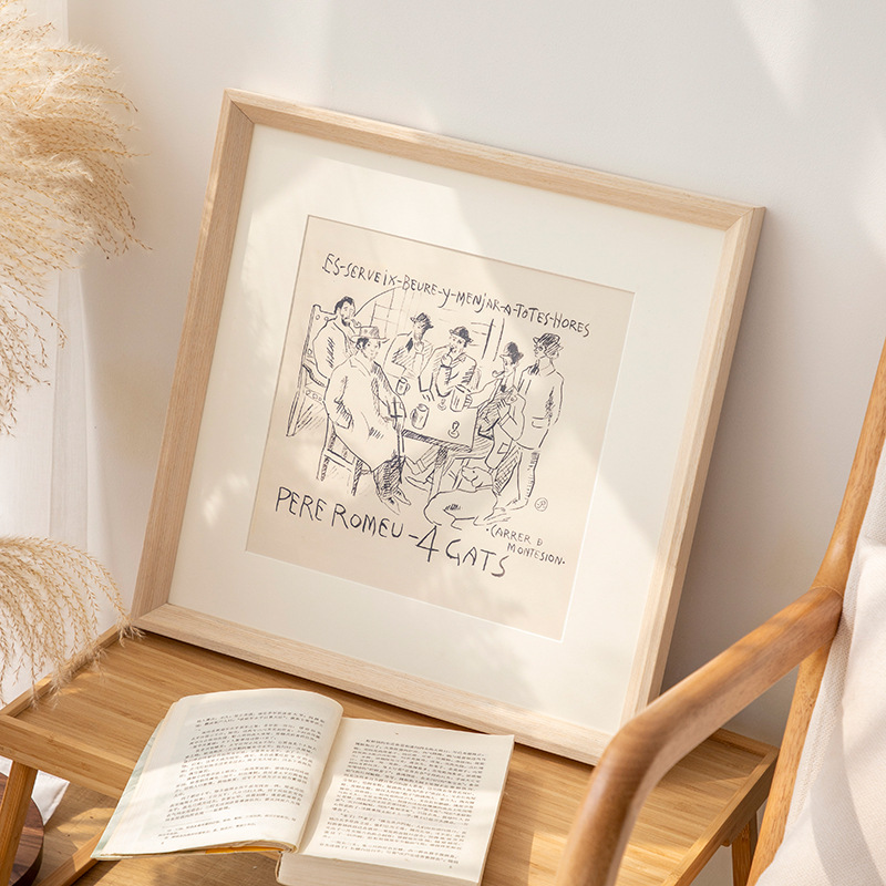 Picture of Square solid wood picture frame mounting solid wood large photo frame 33 38 50 any size frame picture frame outer frame wall hanging