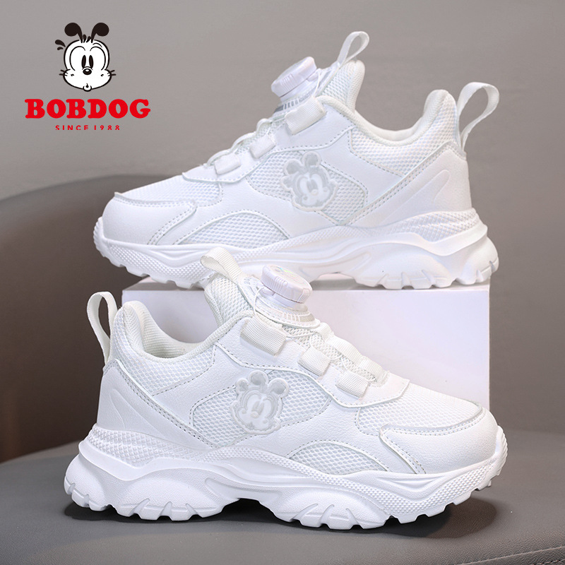 Picture of Babudou Children's Shoes, Girls' Shoes, White Shoes, Boys' Shoes, 2025 Autumn Mesh Breathable Running Shoes, Breathable and Shock-Absorbing