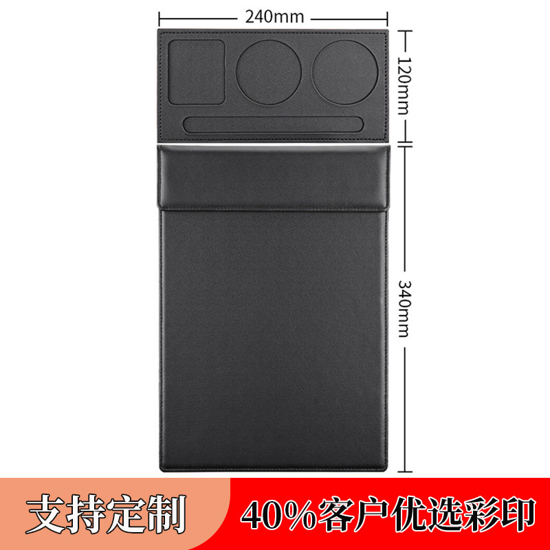 Picture of Leather A4 Conference Pad Board Black File Pad Board Hotel Conference Pad Notes Clip Writing Board Business Office