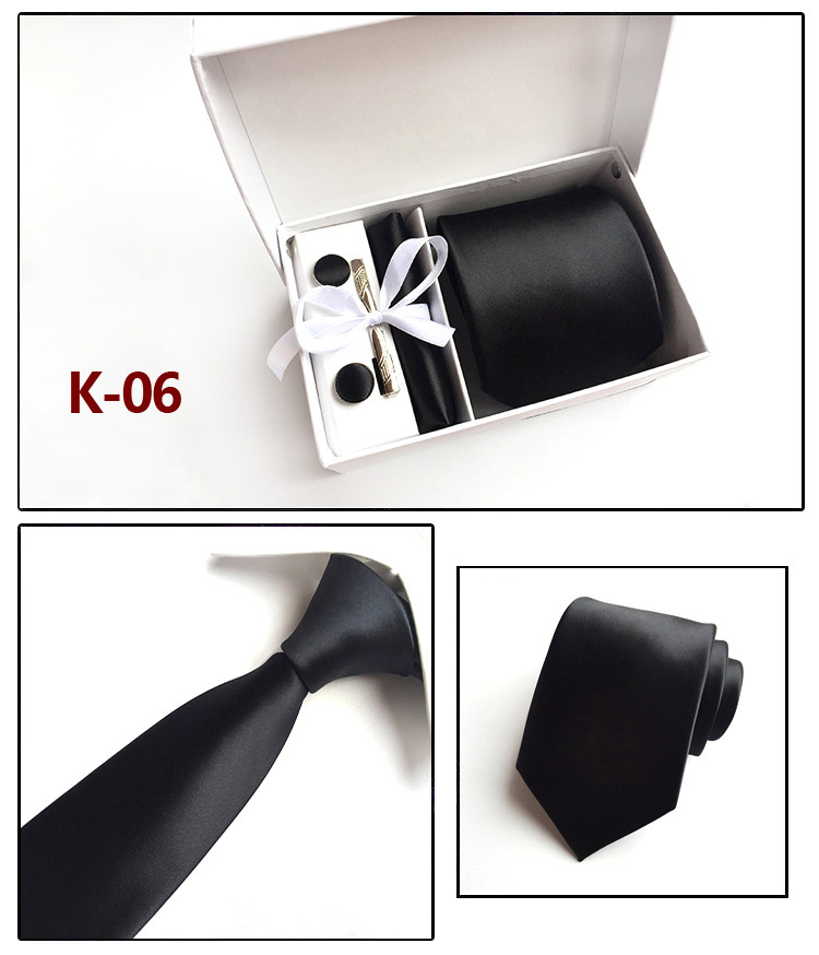 Picture of Manufacturers wholesale men's tie in stock gift box 6 pieces suit group tie business formal tie