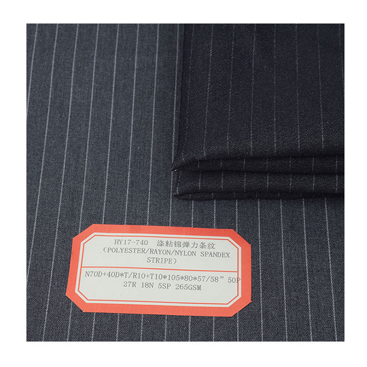 Polyester viscose brocade twill four-sided elastic trn milled long hair pants mountaineering pants back sanding vertical stripe suit cloth