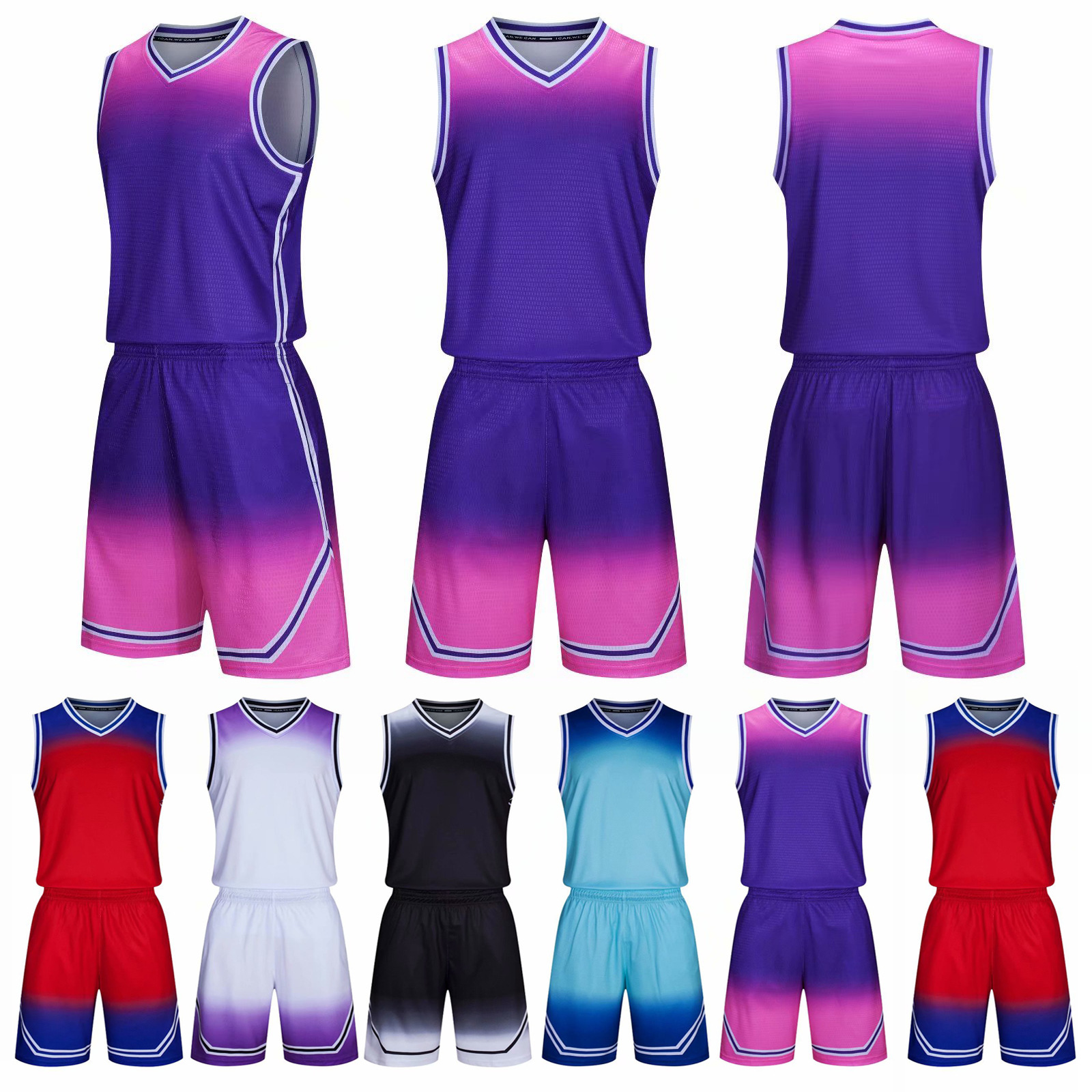 New basketball uniform set custom summer adult children's training game team uniform group purchase wholesale breathable sweat-absorbent Jersey