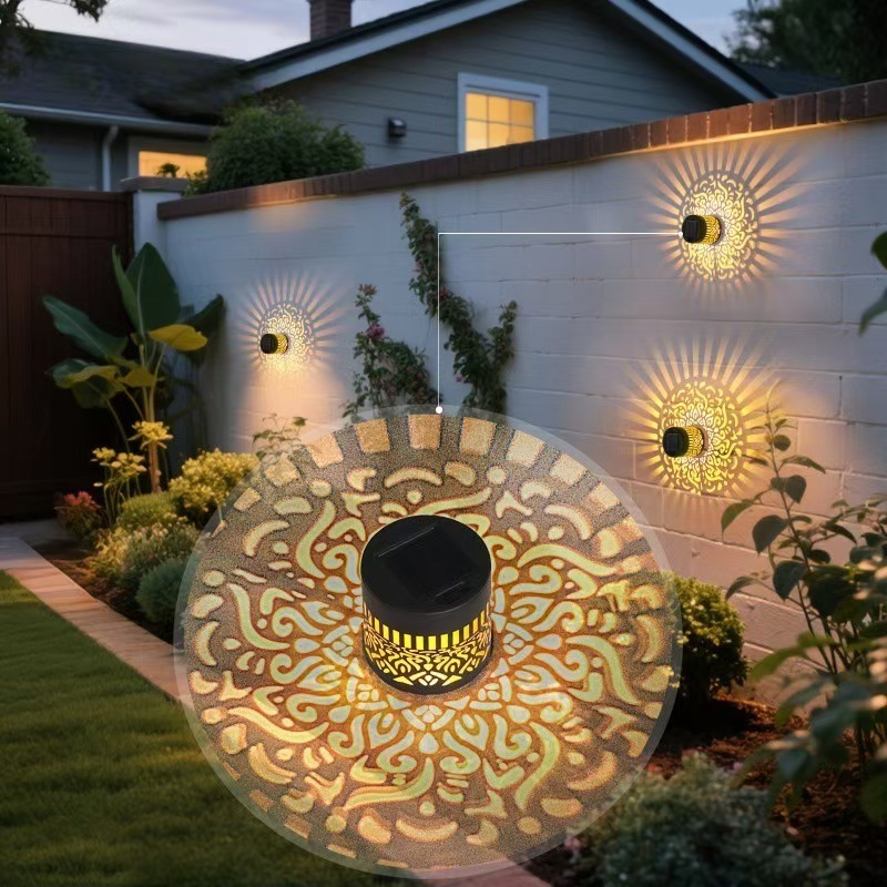 Picture of Cross-Border Amazon Solar Mandala Sunflower Sunflower Wall Lamp Garden Decoration Landscape Wall Lamp