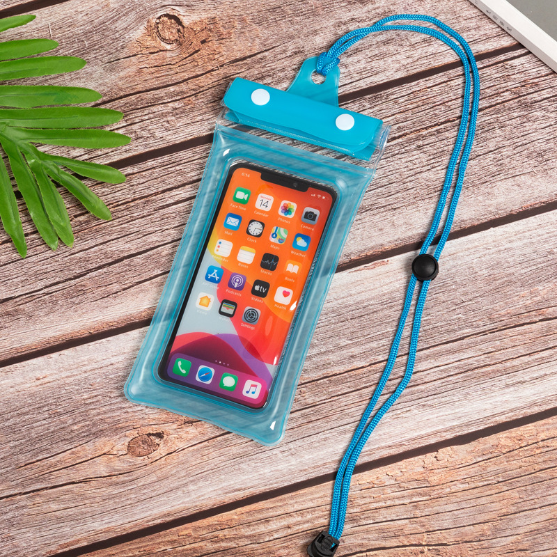 Picture of Three-fold mobile phone waterproof bag airbag swimming drifting Velcro seal protection diving cover touch screen manufacturers wholesale