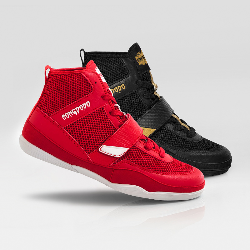 Picture of Boxing shoes, men's and women's Sanda training, martial arts fighting shoes, high-top Muay Thai breathable professional freestyle shoes, wrestling shoes