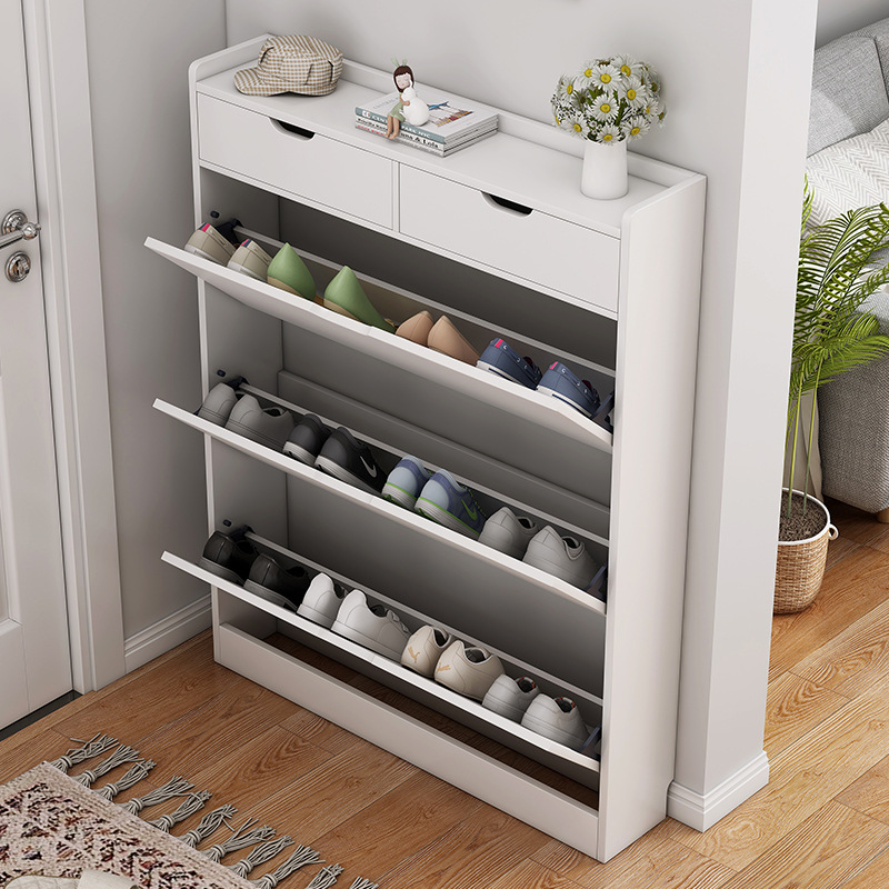Ultra-Thin Tipping Bucket Shoe Cabinet Narrow Side Cabinet Corridor Doorway Home Storage Entrance Cabinet Indoor Wall Entry New Shoe Rack