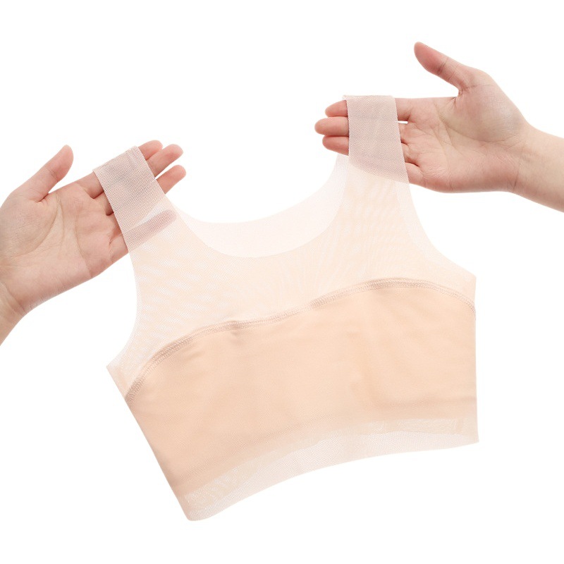 Strict Selection of Girls' Primary School Students' Developmental Underwear Elastic Wide Shoulder Strap Double Anti-bump Girl Bra Small Vest