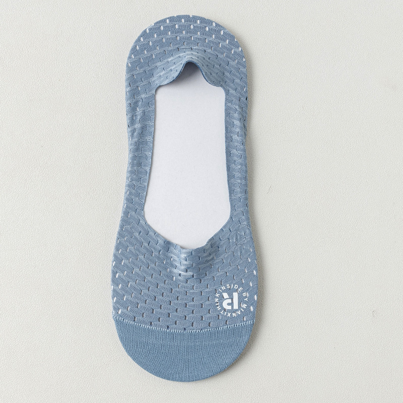 Picture of Socks men's summer New hollow mesh breathable men's socks non-slip heel ice stockings solid color cotton shallow mouth invisible socks
