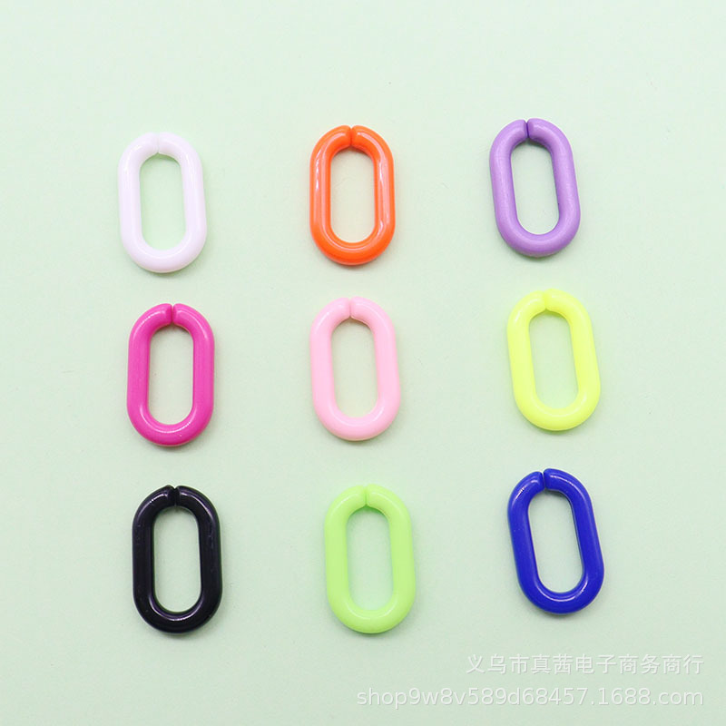 27*16mm100 solid color chain buckle can be set chain diy earrings bag keychain clothing accessories
