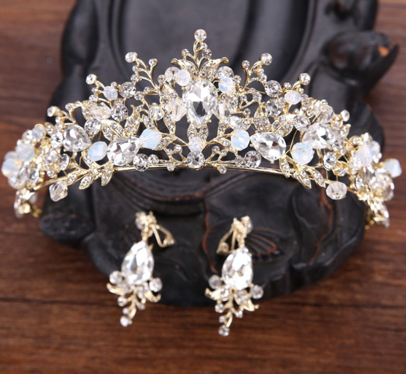 Picture of Cross-border birthday crown headband bride headdress party rhinestone hair accessories birthday hat alloy Crown wholesale