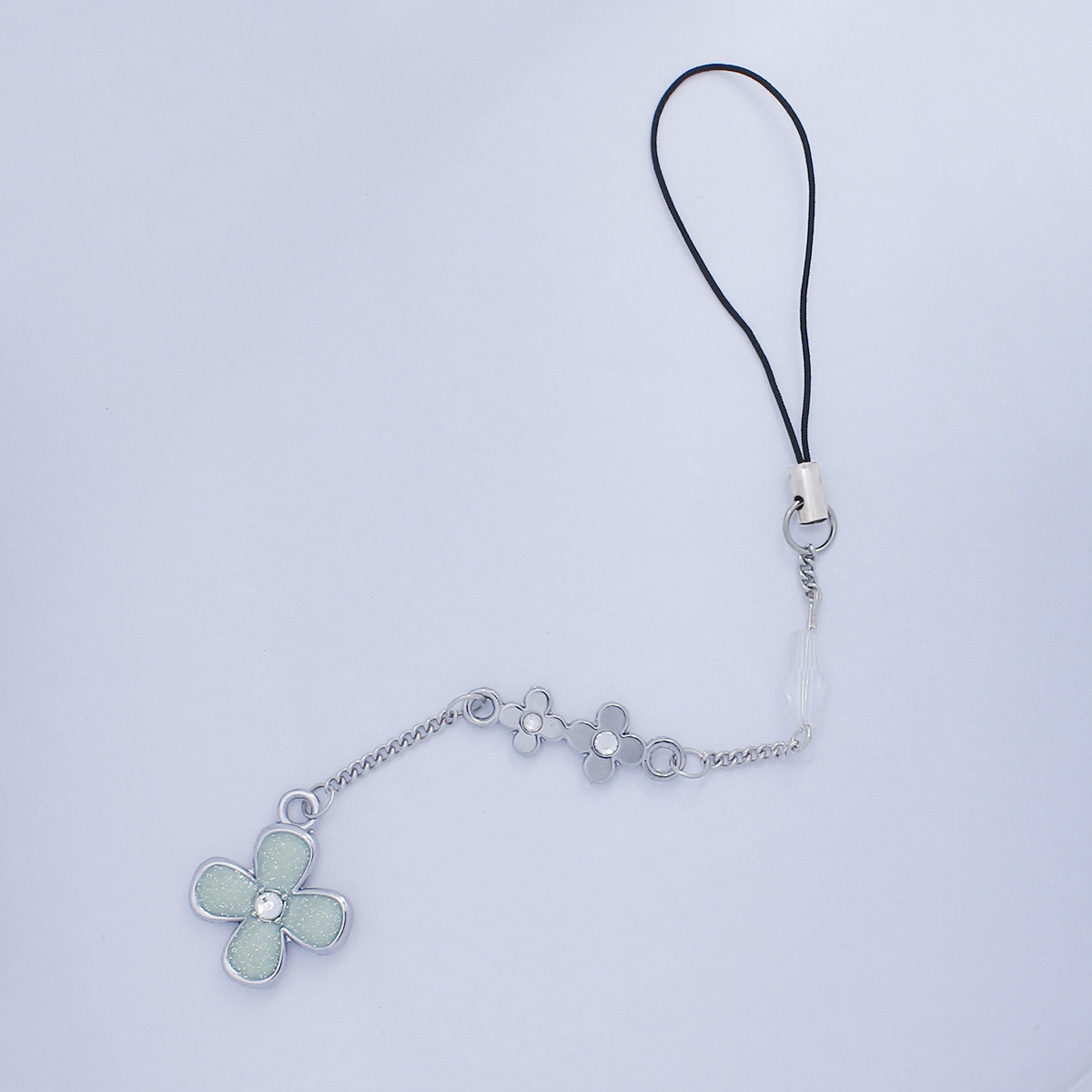 Picture of I really want to tell you about the surrounding mobile phone chain wind early delivery black boshuang Zi's four-leaf clover mobile phone chain bag pendant gift