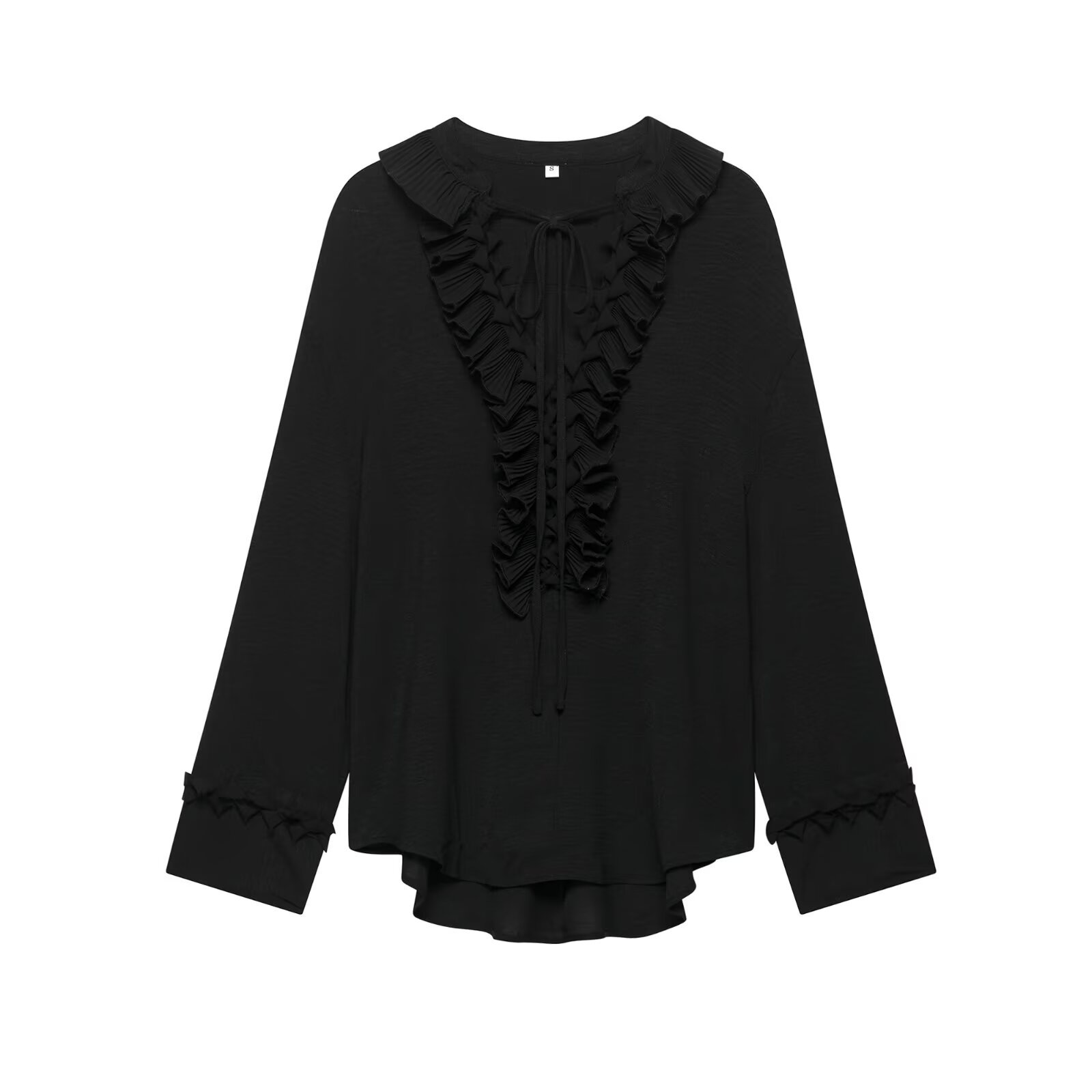 Picture of Deeabae New Summer Women's French Ruffled Loose V-Neck Shirt Women's Skirt Shirt 1284891