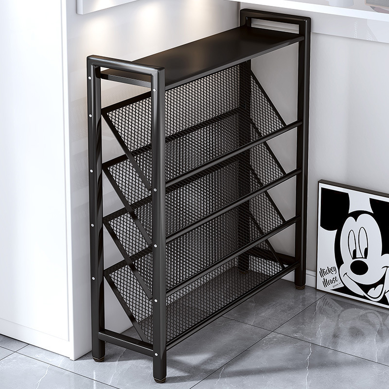 2025 New Shoe Rack Multi-Layer Home Entrance Iron Shoe Cabinet Entrance Door Space-Saving Simple Storage Rack