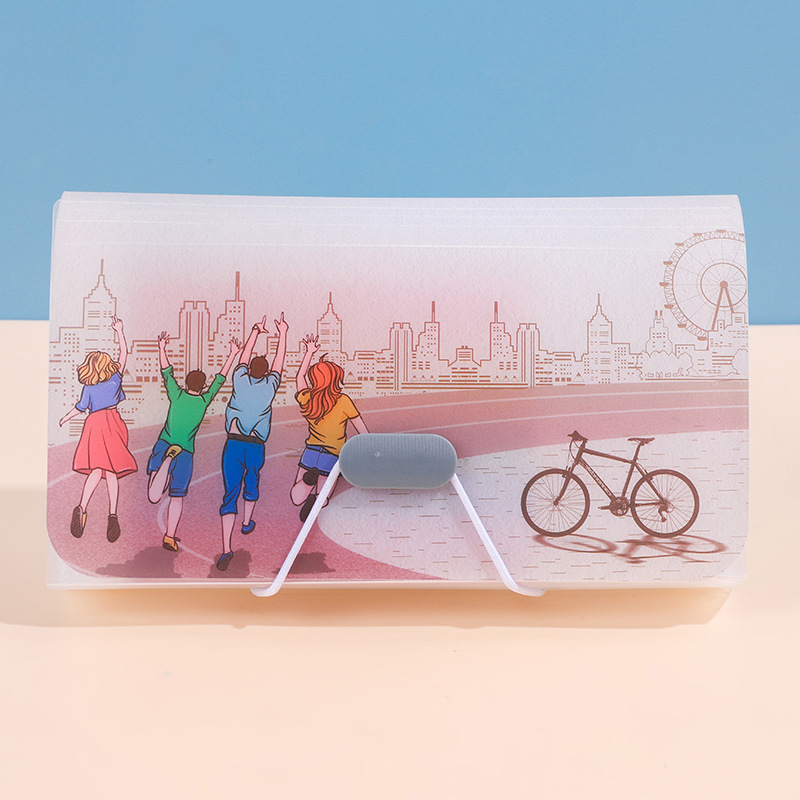 Picture of Rainbow organ bag folder file clip plastic rope bundle office A6 mini bill bag 13 storage clip wholesale