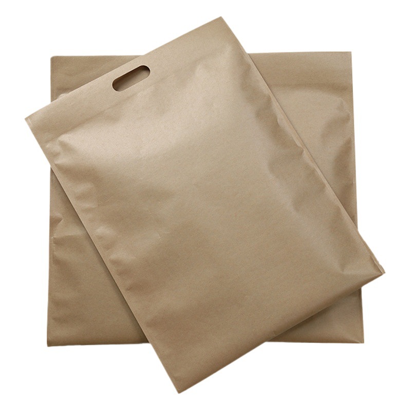 Portable Express Bag Kraft Paper Bag Clothing Double Layer Film Bag Waterproof Thickened Express Bag