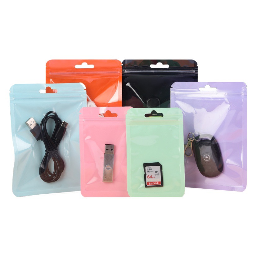 Macaron self-sealing bag gu Ka gu plate storage sealing bag thickened color Yin Yang bag jewelry gift packaging bag