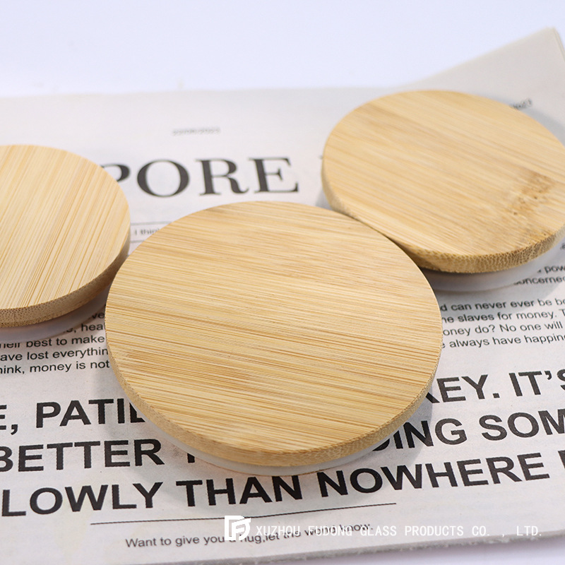 Bamboo Lid Sealed Wooden Lid Water Cup Bamboo Lid Glass Candle Cup Lid Sealed Jar Bamboo Lid Bamboo Cup Lid
