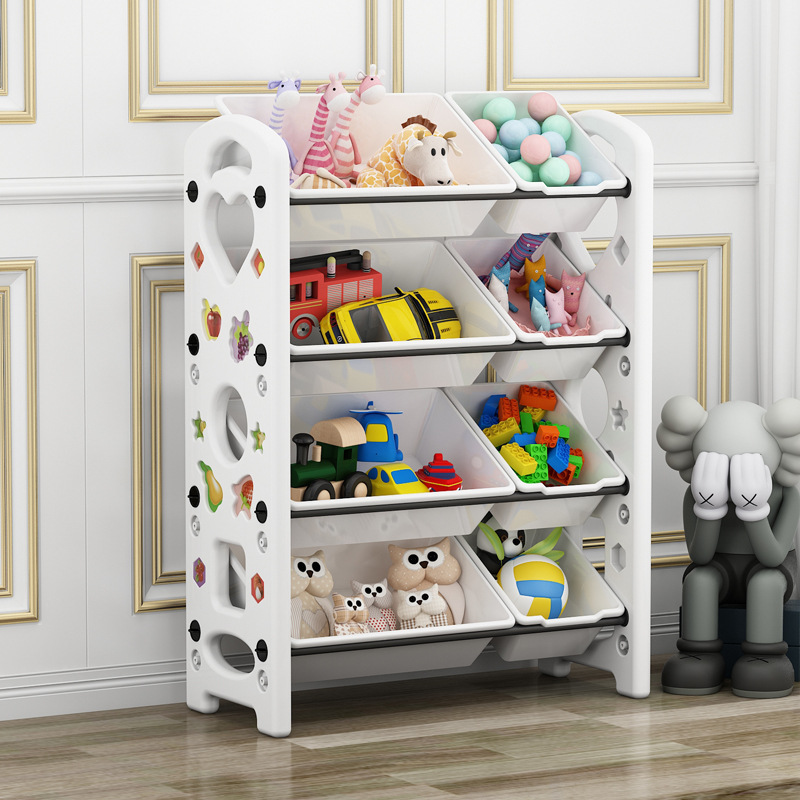 Picture of Children's Toy Storage Rack Household Kindergarten Baby Storage Rack Floor Multi-Layer Finishing Rack Storage Cabinet Plastic Basket