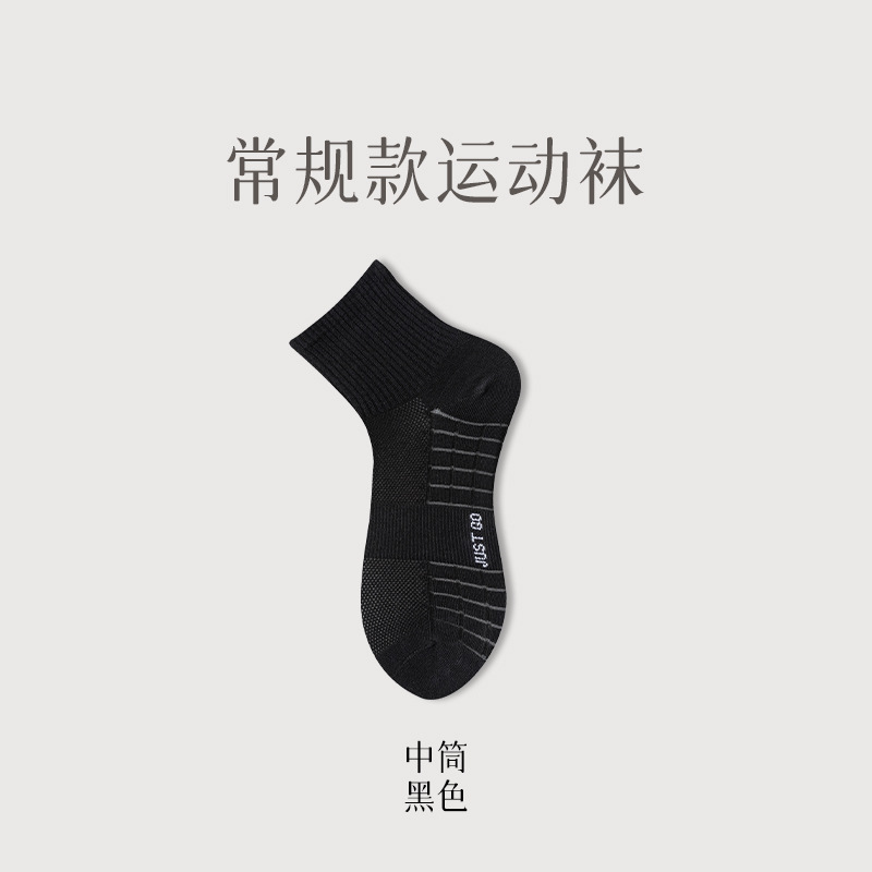 Picture of Cotton socks men's summer towel bottom sports socks professional running socks quick-drying mid-tube socks men's cotton wholesale
