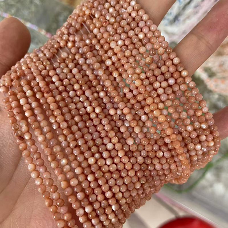 Picture of 3mm Natural Freshwater Shell Beads Round Beads Colorful DIY Jewelry Accessories Hairpin Shell Beads Bracelet Necklace Clavicle Chain Beads