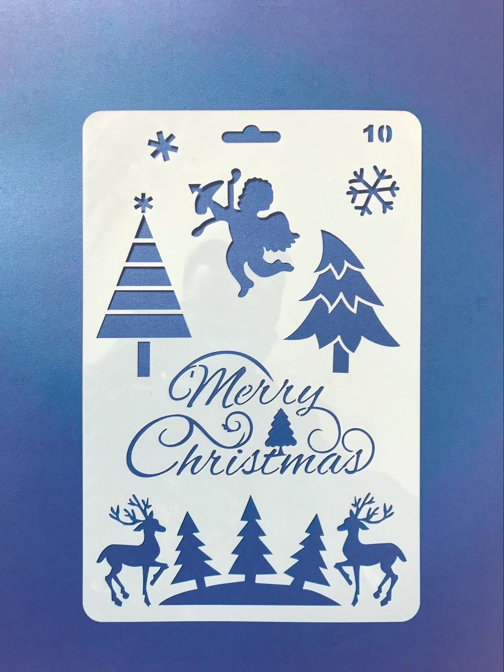 Picture of Christmas series painting template hollow diy album Lace ruler hand-written newspaper Journal drawing spray mold