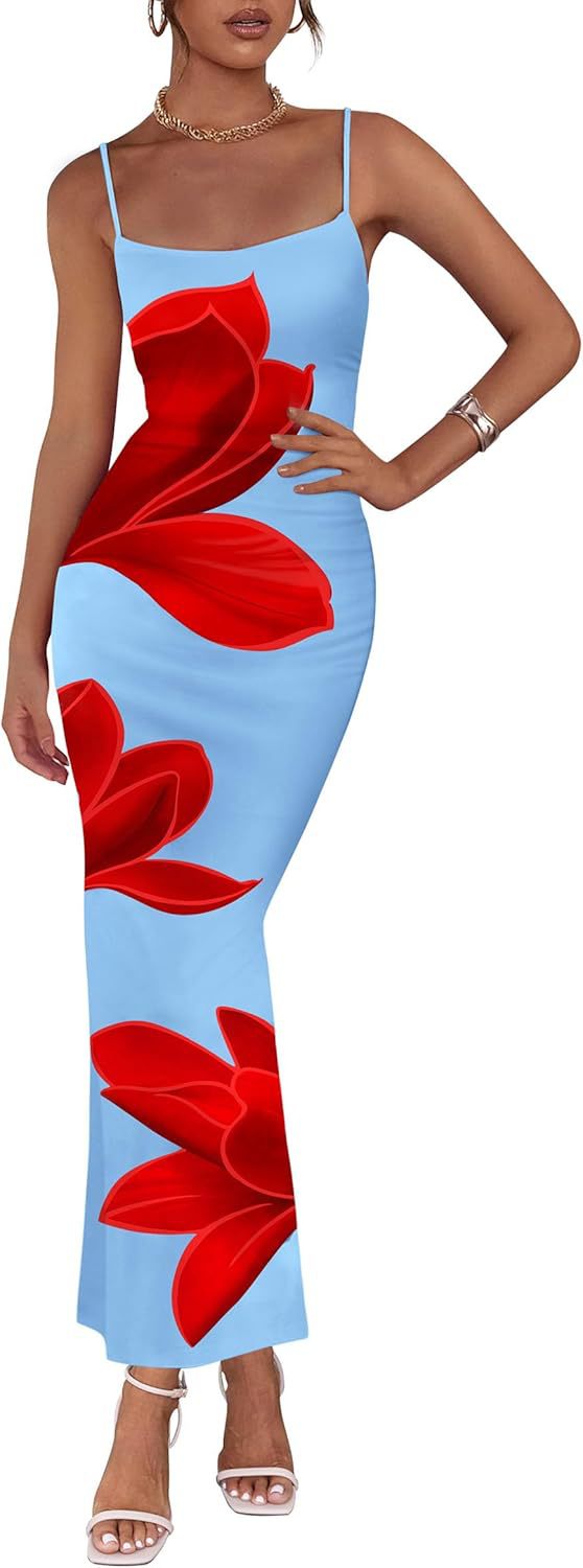 Picture of Autumn 2025 New Elegant Temperament Tight Low-cut Contrast Color Rose Print Design One Step Sling dress