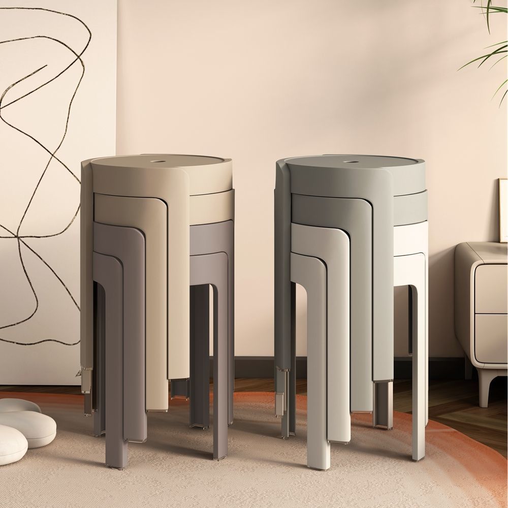 Thickened Plastic Stackable Household Stools, Dining Table Benches, Windmill Stools, High Round Stools, Plastic Stools, Simple Chairs
