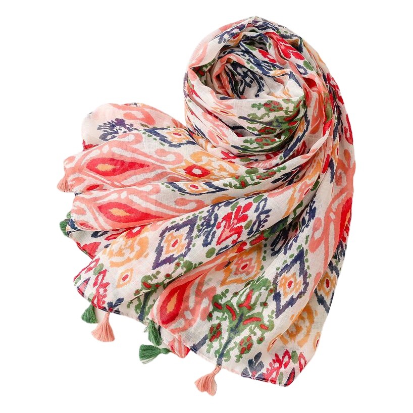 Suya Japanese Style Fresh Cotton and Linen Hand Scarf Scarf Bali Yarn Color Pop Geometric Shawl Scarf Women