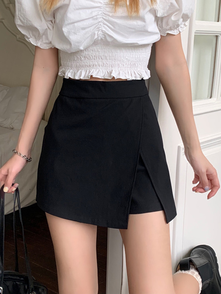 Black Skirt Women's 2024 Summer chubby girl Fashion Hip Skirt High-end Sense Small Slim A- line Skirt Pants