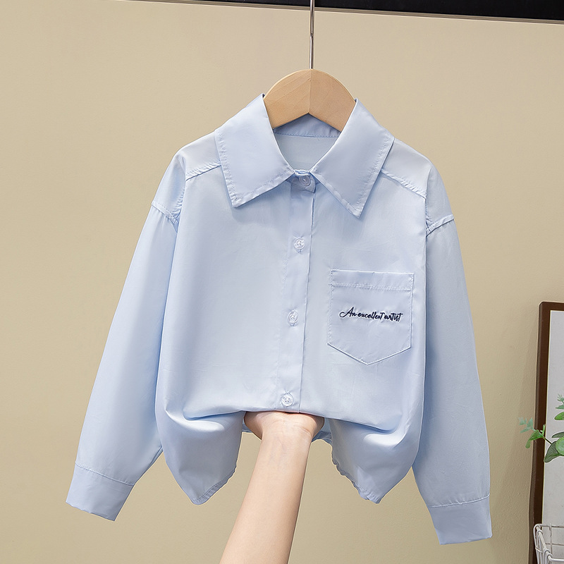 Picture of Children's Shirt White Long Sleeve Spring and Autumn Class Clothing Performance Clothing Lace Girl Student Clothing 2024 New Style Girl's Spring and Autumn