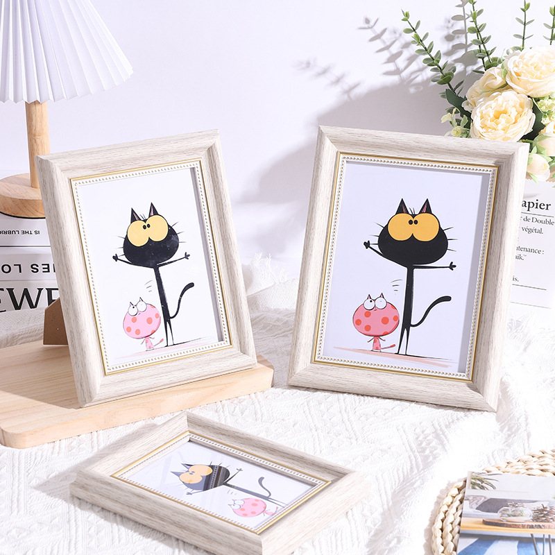 Picture of Creative American Retro Photo Frame Table 6 Inches 7 Inches 8inch 10inch Wedding Photo Frame Wall Hanging Picture Frame Empty Frame Mounting