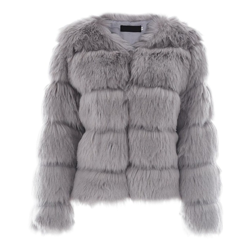 Fur European and American best selling faux fox fur faux fur coat women's short long sleeve fur faux fur coat