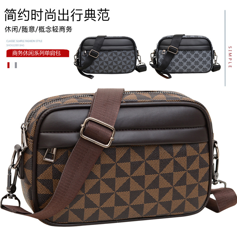New men's shoulder bag high-end sense Joker pu leather shoulder diagonal portable small chest bag trend manufacturers wholesale